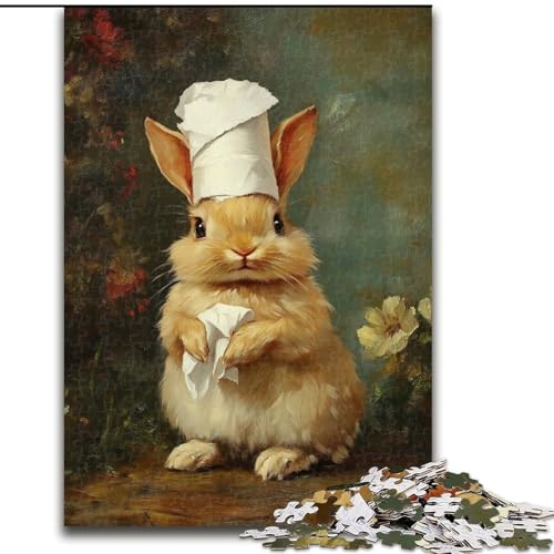 Puzzle 1000 Teile für Erwachsene, Geschenke, Hase spielt mit Toilettenpapier, Spielzeug, Lernspiele, Stressabbau, tolle Geschenke und Spielzeuge (Größe 50x75cm) von RZFWJL