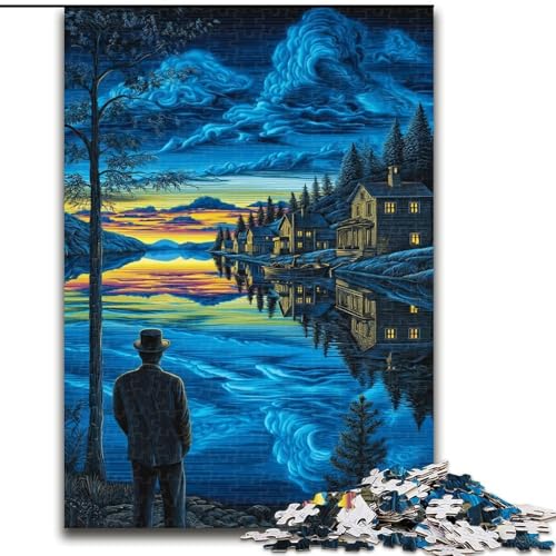 Puzzle 1000 Teile für Erwachsene, Geschenke, Nachthimmel, Spielzeug, Lernspiele, Stressabbau, tolle Geschenke und Spielzeuge (Größe 26x38cm) von RZFWJL