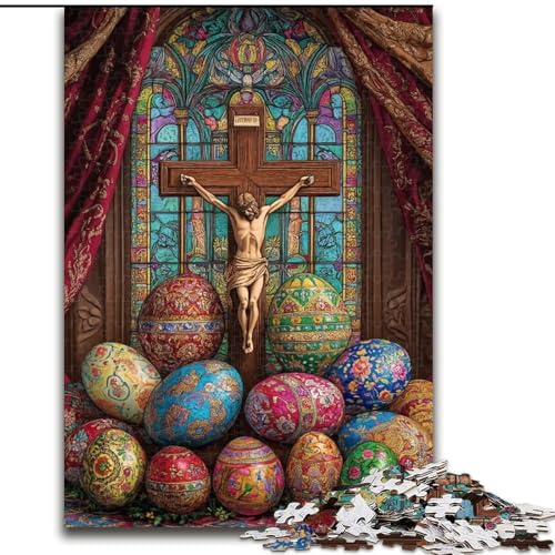 Puzzle 1000 Teile für Erwachsene, Geschenke, Osterkreuz, Spielzeug, Lernspiele, Stressabbau, tolle Geschenke und Spielzeuge (Größe 50x75cm) von RZFWJL