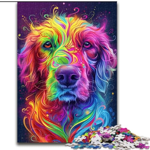 Puzzle 1000 Teile für Erwachsene, Geschenke, Psychedelischer Hund, Spielzeug, Lernspiele, Stressabbau, tolle Geschenke und Spielzeuge (Größe 50x75cm) von RZFWJL