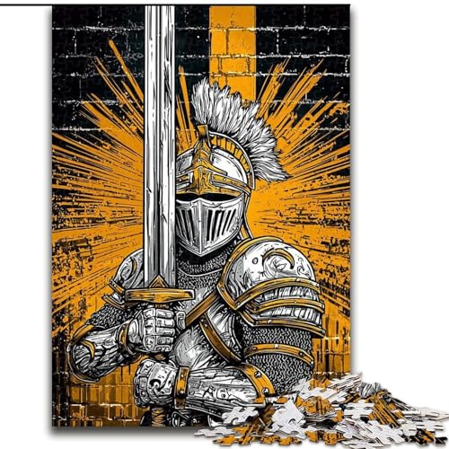 Puzzle 1000 Teile für Erwachsene, Geschenke, Ritter, Spielzeug, Lernspiele, Stressabbau, tolle Geschenke und Spielzeuge (Größe 26x38cm) von RZFWJL