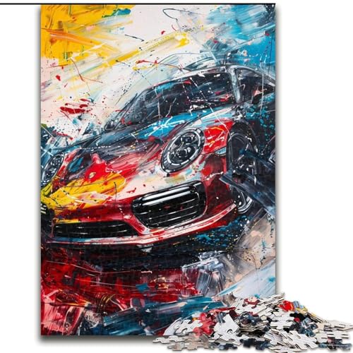 Puzzle 1000 Teile für Erwachsene, Geschenke, Sportwagen-Graffiti, Spielzeug, Lernspiele, Stressabbau, tolle Geschenke und Spielzeuge (Größe 26x38cm) von RZFWJL