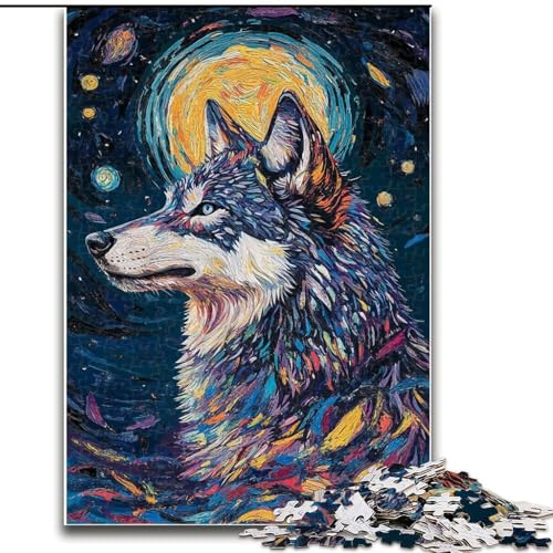 Puzzle 1000 Teile für Erwachsene, Geschenke, Wolfskunst, Spielzeug, Lernspiele, Stressabbau, tolle Geschenke und Spielzeuge (Größe 26x38cm) von RZFWJL