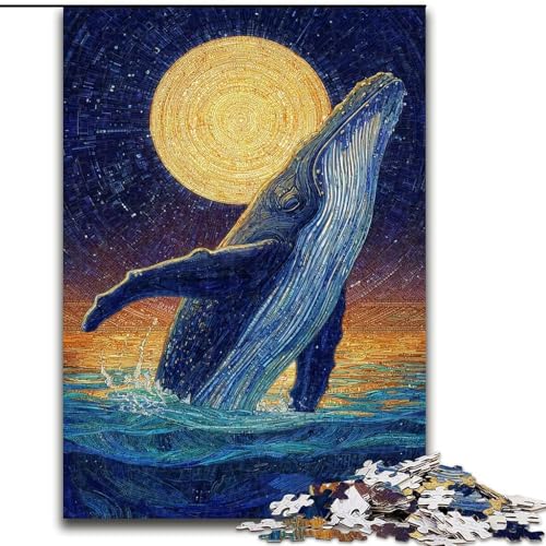 Puzzle 1000 Teile für Erwachsene, Geschenke, geheimnisvoller Wal, Spielzeug, Lernspiele, Stressabbau, tolle Geschenke und Spielzeuge (Größe 26x38cm) von RZFWJL