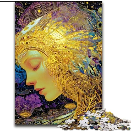 Puzzle 1000 Teile für Erwachsene, Geschenke, schönes goldenes Mädchen, Spielzeug, Lernspiele, Stressabbau, tolle Geschenke und Spielzeuge (Größe 26x38cm) von RZFWJL