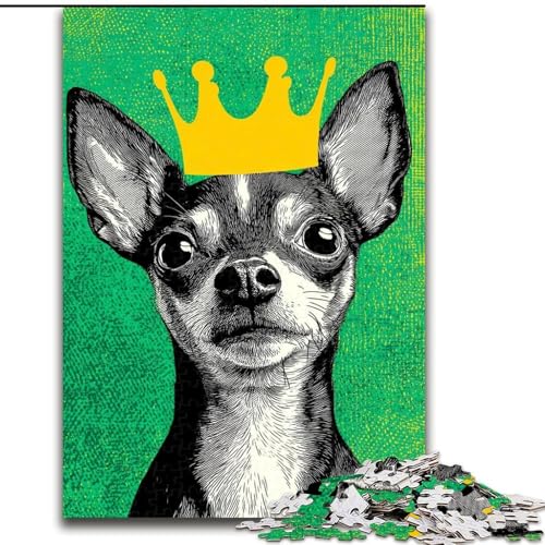 Puzzle 1000 Teile für Erwachsene, Geschenke für Chihuahua, Spielzeug, Lernspiele, Stressabbau, tolle Geschenke und Spielzeuge (Größe 26x38cm) von RZFWJL