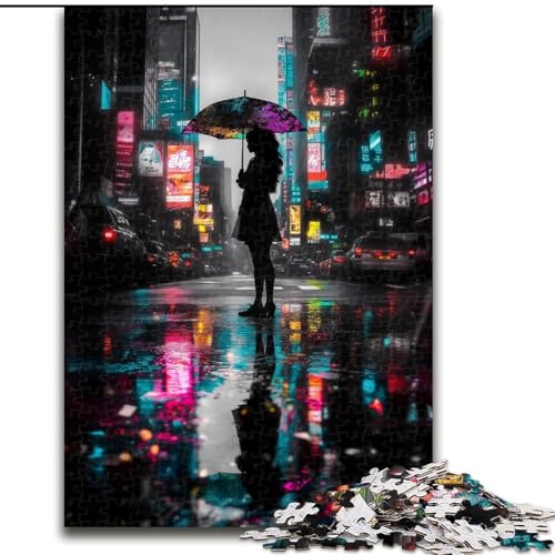 Puzzle 1000 Teile für Erwachsene, Geschenke für Mädchen mit Regenschirm, Spielzeug, Lernspiele, Stressabbau, tolle Geschenke und Spielzeuge (Größe 50x75cm) von RZFWJL