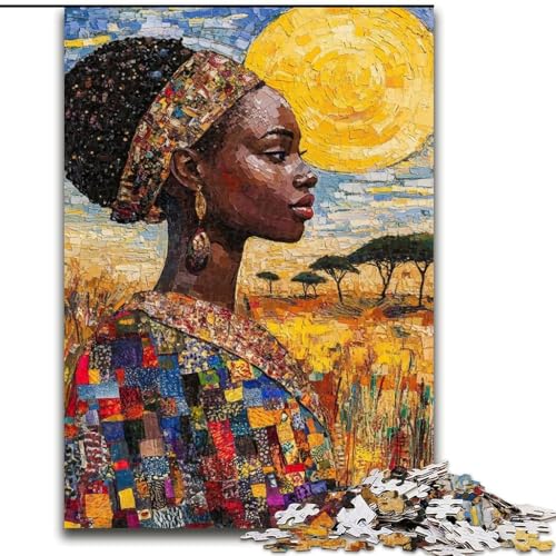 Puzzle 1000 Teile für Erwachsene, Geschenke für afrikanische Frauen, Spielzeug, Lernspiele, Stressabbau, tolle Geschenke und Spielzeuge (Größe 26x38cm) von RZFWJL