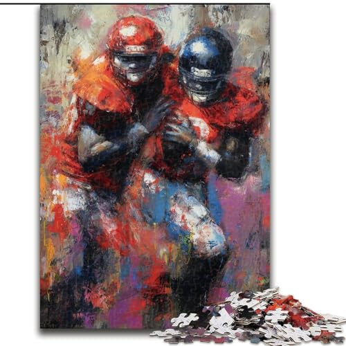 Puzzle 1000 Teile für Erwachsene, Geschenke zum Thema American Football, Lernen und Lehrreich, ganze Familie (Größe 26x38cm) von RZFWJL