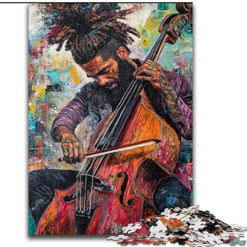 Puzzle 1000 Teile für Erwachsene, Gitarrenspieler, für 14+, anspruchsvolles Spiel als Geschenk für die ganze Familie und Freunde (Größe 50x75cm) von RZFWJL