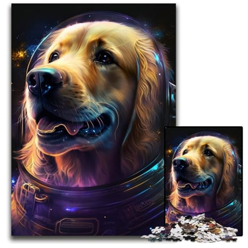 Puzzle 1000 Teile für Erwachsene, Golden Retriever, Papppuzzle, anspruchsvolles DIY-Denkspiel, perfektes Familienspiel oder dekoratives Geschenk, 26x38cm/10,23x14,96 Zoll Puzzle 1000 Teile für Erwachsene, Golden Retriever, Papppuzzle, anspruchsvolles DIY-Denkspiel, perfektes Familienspiel oder dekoratives Geschenk, 26x38cm/10,23x14,96 Zoll von RZFWJL