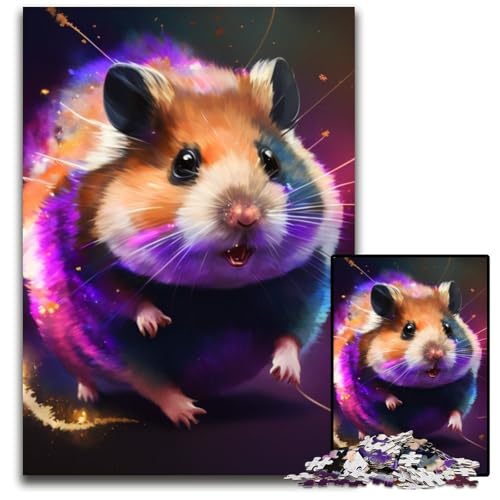 Puzzle 1000 Teile für Erwachsene, Hamster, Unmögliches Puzzle für Erwachsene, Familienaktivität, Heimdekoration zum Selbermachen, 26x38cm/10,23x14,96 Zoll von RZFWJL