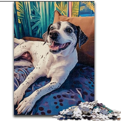 Puzzle 1000 Teile für Erwachsene, Hund auf dem Sofa, Puzzle, Familienaktivitätsspiel für Teenager, anspruchsvolles Denkspiel, 50x75cm von RZFWJL