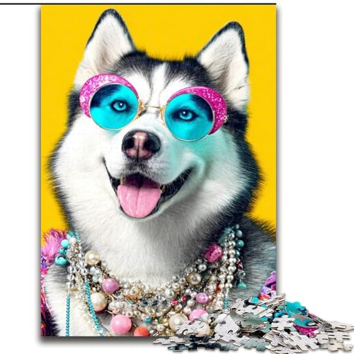 Puzzle 1000 Teile für Erwachsene, Husky-Puzzle, interaktives Familienspiel, Familienaktivitätsspiel, 50x75cm Puzzle 1000 Teile für Erwachsene, Husky-Puzzle, interaktives Familienspiel, Familienaktivitätsspiel, 50x75cm von RZFWJL