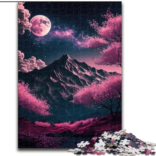 Puzzle 1000 Teile für Erwachsene, Japanische Landschaft, Neon-Puzzle aus Holz, perfekt für Teenager und Sammler, ideale Heimdekoration und Reisegeschenk, 1000 Teile(50x75cm) von RZFWJL