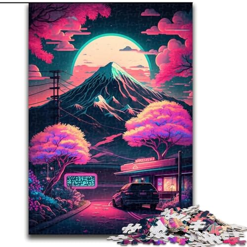 Puzzle 1000 Teile für Erwachsene, Japanischer Tempel, aus Holz, anspruchsvolles Denkspiel für Teenager, unterhaltsames interaktives Spiel für die ganze Familie, 1000 Teile(50x75cm) von RZFWJL
