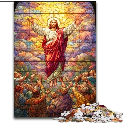 Puzzle 1000 Teile für Erwachsene, Jesus-Kunst, für 14+, anspruchsvolles Spiel als Geschenk für die ganze Familie und Freunde (Größe 50x75cm) von RZFWJL