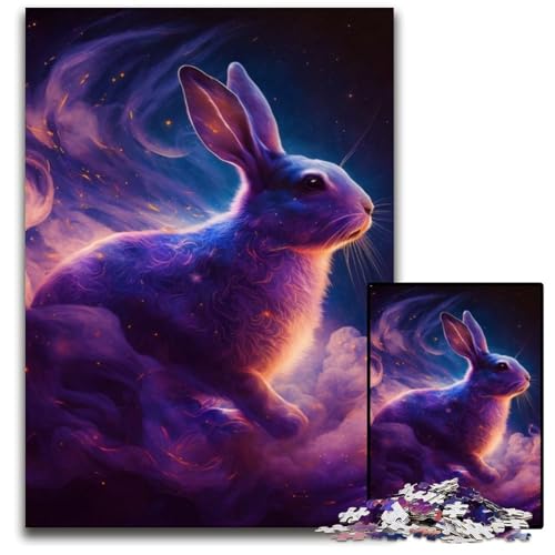 Puzzle 1000 Teile für Erwachsene, Kaninchen-Kunst, Holzpuzzle, anspruchsvolles DIY-Denkspiel, perfektes Familienspiel oder dekoratives Geschenk, 50x75cm/19,68x29,52 Zoll Puzzle 1000 Teile für Erwachsene, Kaninchen-Kunst, Holzpuzzle, anspruchsvolles DIY-Denkspiel, perfektes Familienspiel oder dekoratives Geschenk, 50x75cm/19,68x29,52 Zoll von RZFWJL