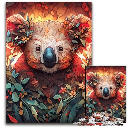 Puzzle 1000 Teile für Erwachsene, Koala-Holzpuzzle, anspruchsvolles DIY-Denkspiel, perfektes Familienspiel oder dekoratives Geschenk, 50x75cm/19,68x29,52 Zoll Puzzle 1000 Teile für Erwachsene, Koala-Holzpuzzle, anspruchsvolles DIY-Denkspiel, perfektes Familienspiel oder dekoratives Geschenk, 50x75cm/19,68x29,52 Zoll von RZFWJL