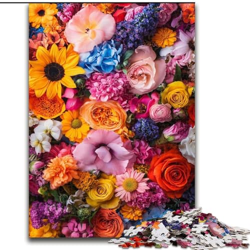 Puzzle 1000 Teile für Erwachsene, Künstlerische Blumen, für 14+, anspruchsvolles Spiel als Geschenk für die ganze Familie und Freunde (Größe 50x75cm) von RZFWJL
