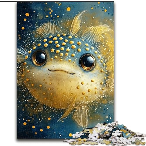 Puzzle 1000 Teile für Erwachsene, Kugelfisch-Puzzle, anspruchsvolles Denkspiel, Familienaktivität, Heimdekoration, 50x75cm von RZFWJL