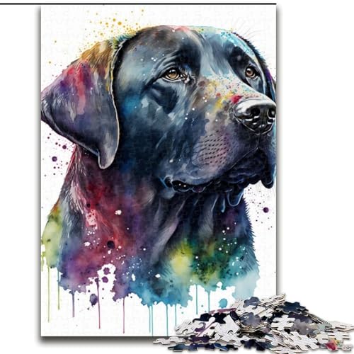 Puzzle 1000 Teile für Erwachsene, Labrador-Puzzle aus Holz, anspruchsvolles Denkspiel für Teenager, Familienspaß, DIY-Heimdekor-Geschenk, 1000 Stück(50x75cm) von RZFWJL