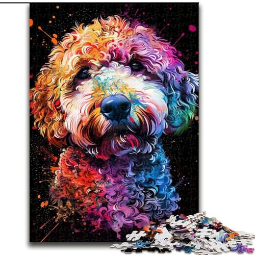 Puzzle 1000 Teile für Erwachsene, Lagotto Romagnolo-Hund, Kunst-Puzzles aus Holz, perfekt für Familienspaß, Partyspiele, Geburtstagsparty-Geschenke, 1000 Stück(50x75cm) von RZFWJL