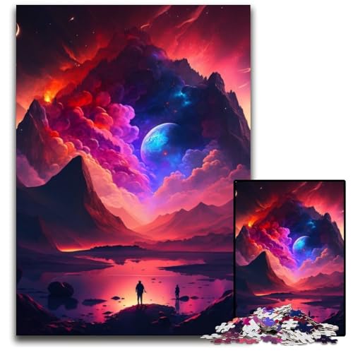 Puzzle 1000 Teile für Erwachsene, Landschaft im Fantasy-Stil, Holzpuzzle, anspruchsvolles DIY-Denkspiel, perfektes Familienspiel oder dekoratives Geschenk, 50x75cm/19,68x29,52 Zoll Puzzle 1000 Teile für Erwachsene, Landschaft im Fantasy-Stil, Holzpuzzle, anspruchsvolles DIY-Denkspiel, perfektes Familienspiel oder dekoratives Geschenk, 50x75cm/19,68x29,52 Zoll von RZFWJL