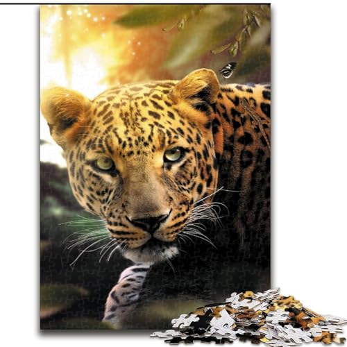 Puzzle 1000 Teile für Erwachsene, Leoparden- und Schmetterlingspuzzle aus Holz, Weihnachten, Halloween, Ostern, Neujahr, 1000 Teile(50x75cm) von RZFWJL