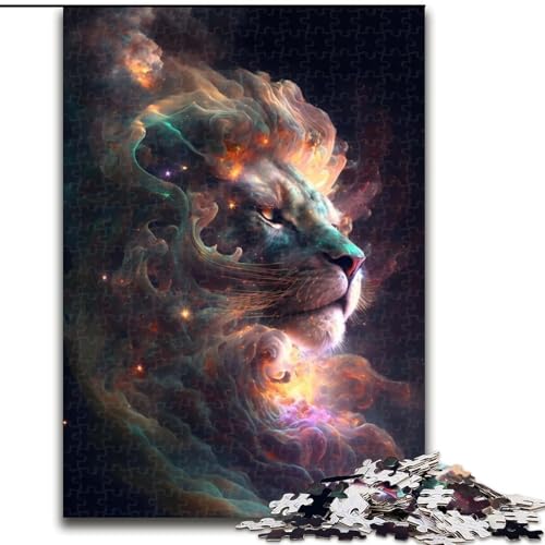 Puzzle 1000 Teile für Erwachsene, Löwen-Galaxie-Puzzle aus Pappe, anspruchsvolles Denkspiel für Teenager, Familienspaß, DIY-Heimdekor-Geschenk, 1000 Teile(26x38cm) von RZFWJL