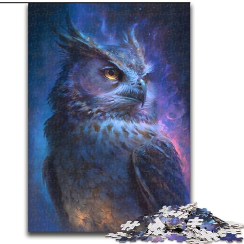 Puzzle 1000 Teile für Erwachsene, Majestätisches Eulen-Puzzle aus Holz, anspruchsvolles Denkspiel für Teenager, unterhaltsames interaktives Spiel für die ganze Familie, 1000 Teile(50x75cm) von RZFWJL