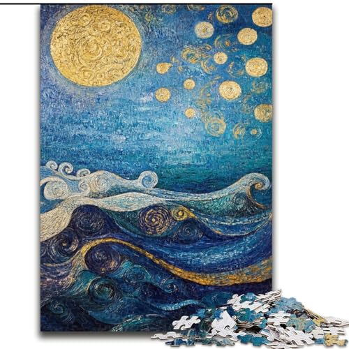 Puzzle 1000 Teile für Erwachsene, Meereswellen, Lernspielzeug, einzigartige Geburtstags- und Geschenkideen für Kinder ab 14 Jahren (Größe 50x75cm) von RZFWJL