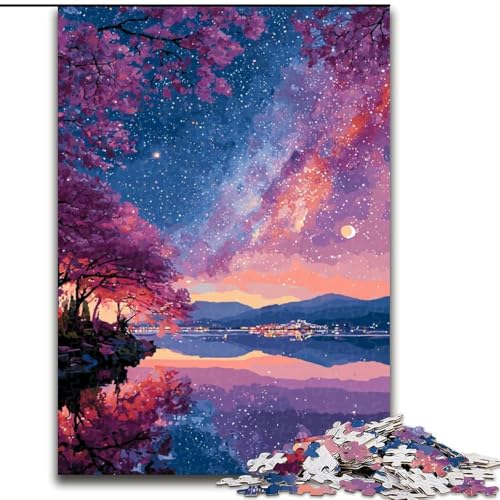 Puzzle 1000 Teile für Erwachsene, Nachtansicht-Puzzle, anspruchsvolles Denkspiel, Familienaktivität, Heimdekoration, 50x75cm von RZFWJL