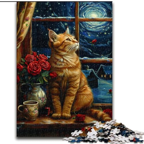Puzzle 1000 Teile für Erwachsene, Nachthimmel-Katzen-Puzzle, Familienaktivitätsspiel für Teenager, anspruchsvolles Denkspiel, 50x75cm Puzzle 1000 Teile für Erwachsene, Nachthimmel-Katzen-Puzzle, Familienaktivitätsspiel für Teenager, anspruchsvolles Denkspiel, 50x75cm von RZFWJL