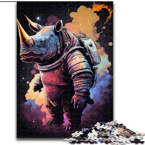Puzzle 1000 Teile für Erwachsene, Nashorn-Puzzle aus Pappe, anspruchsvolles Denkspiel für Teenager, unterhaltsames interaktives Spiel für die ganze Familie, 1000 Teile(26x38cm) von RZFWJL