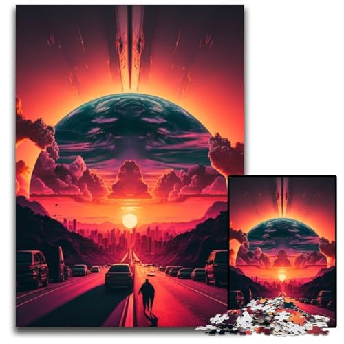 Puzzle 1000 Teile für Erwachsene, Neon Planet Road, Puzzle für Erwachsene, Geschenk für Männer und Frauen, Alltag und besondere Anlässe, 26x38cm/10,23x14,96 Zoll Puzzle 1000 Teile für Erwachsene, Neon Planet Road, Puzzle für Erwachsene, Geschenk für Männer und Frauen, Alltag und besondere Anlässe, 26x38cm/10,23x14,96 Zoll von RZFWJL