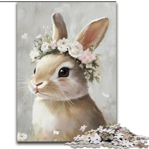 Puzzle 1000 Teile für Erwachsene, Osterhasen-Puzzle, anspruchsvolles Denkspiel, Familienaktivität, Heimdekoration, 50x75cm von RZFWJL