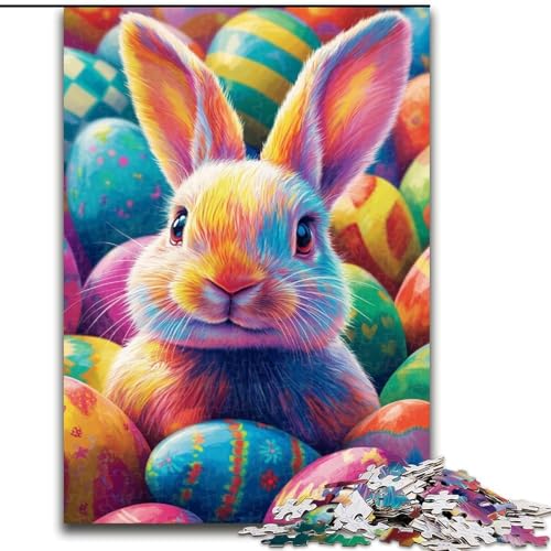 Puzzle 1000 Teile für Erwachsene, Osterhasen-Puzzle, anspruchsvolles Denkspiel, Familienaktivität, Heimdekoration, 50x75cm von RZFWJL