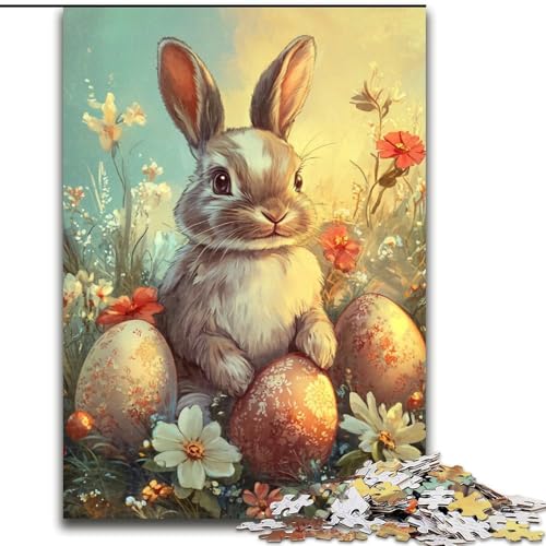 Puzzle 1000 Teile für Erwachsene, Osterhasen-Puzzle, anspruchsvolles Denkspiel, Familienaktivität, Heimdekoration, 50x75cm von RZFWJL