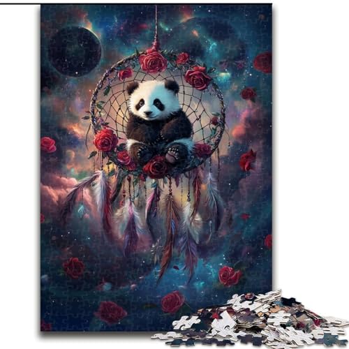 Puzzle 1000 Teile für Erwachsene, Panda-Traumfänger-Puzzle, Familienaktivitätsspiel für Teenager, anspruchsvolles Denkspiel, 50x75cm von RZFWJL