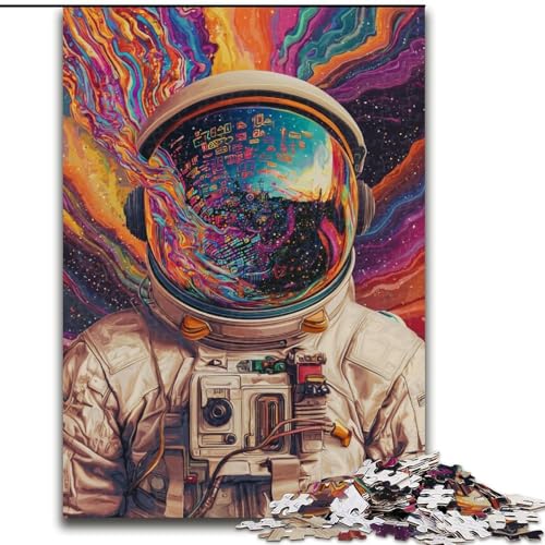 Puzzle 1000 Teile für Erwachsene, Psychedelic Astronaut, für 14+, anspruchsvolles Spiel als Geschenk für die ganze Familie und Freunde (Größe 50x75cm) von RZFWJL