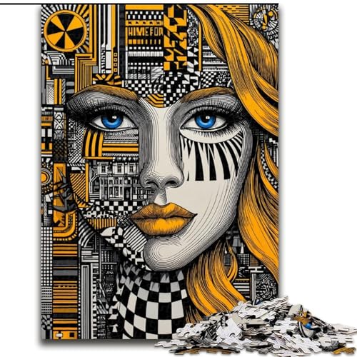 Puzzle 1000 Teile für Erwachsene, Psychedelische Augen, Lernspielzeug, einzigartige Geburtstags- und Geschenkideen für Kinder ab 14 Jahren (Größe 50x75cm) von RZFWJL