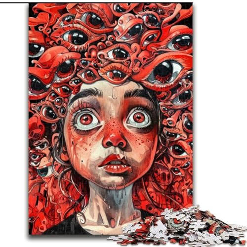 Puzzle 1000 Teile für Erwachsene, Psychedelische Kunst, Puzzle, anspruchsvolles Denkspiel, Familienaktivität, Heimdekoration, 50x75cm von RZFWJL