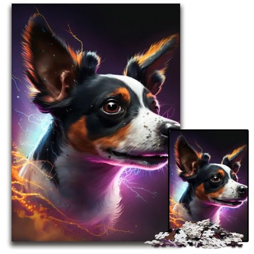 Puzzle 1000 Teile für Erwachsene, Rat Terrier, Puzzles für Erwachsene, Geburtstagsgeschenkidee, anspruchsvolles Denkspiel, 26x38cm/10,23x14,96 Zoll Puzzle 1000 Teile für Erwachsene, Rat Terrier, Puzzles für Erwachsene, Geburtstagsgeschenkidee, anspruchsvolles Denkspiel, 26x38cm/10,23x14,96 Zoll von RZFWJL