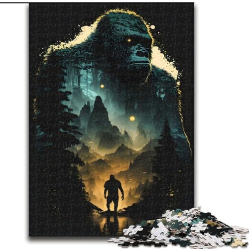 Puzzle 1000 Teile für Erwachsene, Schimpansen-Puzzle aus Holz, interaktives Familienspiel, DIY-Heimdekoration, Gehirn-Herausforderung, Geschenk, 1000 Stück(50x75cm) von RZFWJL