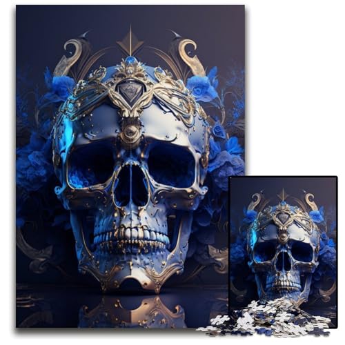 Puzzle 1000 Teile für Erwachsene, Schöne Totenkopf-Puzzles für Erwachsene, Geburtstagsgeschenkidee, Herausforderndes Denkspiel, 26x38cm/10,23x14,96 Zoll Puzzle 1000 Teile für Erwachsene, Schöne Totenkopf-Puzzles für Erwachsene, Geburtstagsgeschenkidee, Herausforderndes Denkspiel, 26x38cm/10,23x14,96 Zoll von RZFWJL