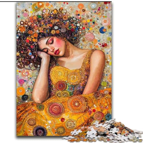 Puzzle 1000 Teile für Erwachsene, Schöne schlafende Frau, für 14+, anspruchsvolles Spiel als Geschenk für die ganze Familie und Freunde (Größe 26x38cm) von RZFWJL