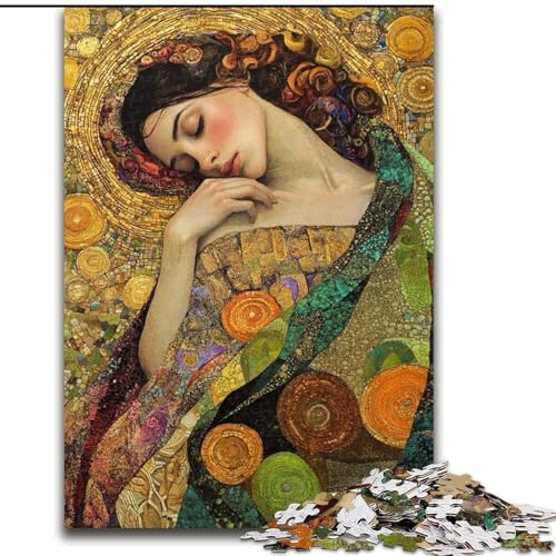 Puzzle 1000 Teile für Erwachsene, Schöne schlafende Frau, für 14+, anspruchsvolles Spiel als Geschenk für die ganze Familie und Freunde (Größe 26x38cm) von RZFWJL