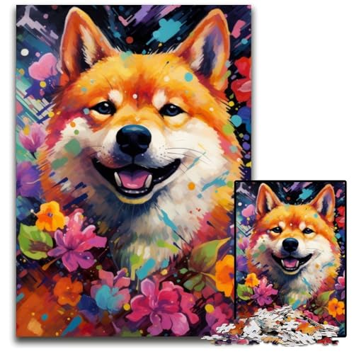 Puzzle 1000 Teile für Erwachsene, Shiba Inu-Puzzles für Erwachsene, Geburtstagsgeschenkidee, anspruchsvolles Denkspiel, 26x38cm/10,23x14,96 Zoll von RZFWJL