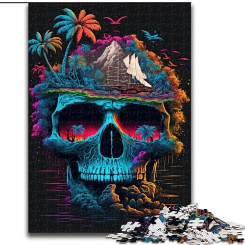 Puzzle 1000 Teile für Erwachsene, Skull Island Puzzle aus Holz, anspruchsvolles Denkspiel für Teenager, unterhaltsames interaktives Spiel für die ganze Familie, 1000 Teile(50x75cm) von RZFWJL